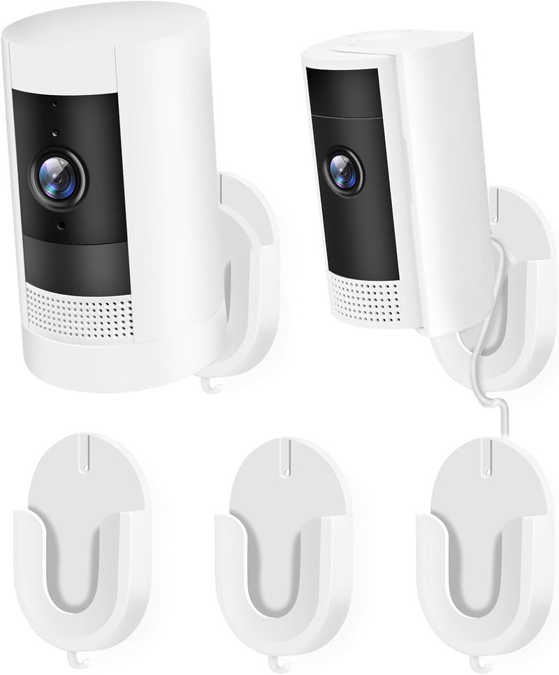 ALERTCAM No Drill Wall Mount Compatible with Stick Up Cam and Ring/Indoor Cam & Indoor Cam Plus, Strong Adhesive and No Screws Indoor Camera Mount(3Pack,White) - Image 1